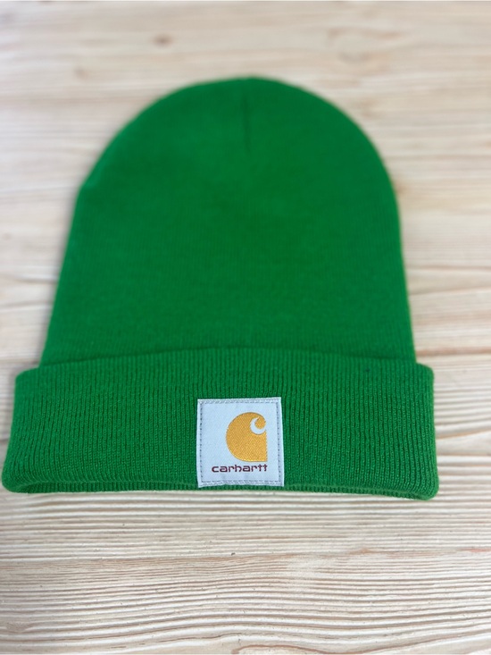 Carhartt Other - Carhartt Watch Cap Beanie Green Knit Cuffed Logo Hat One Size
